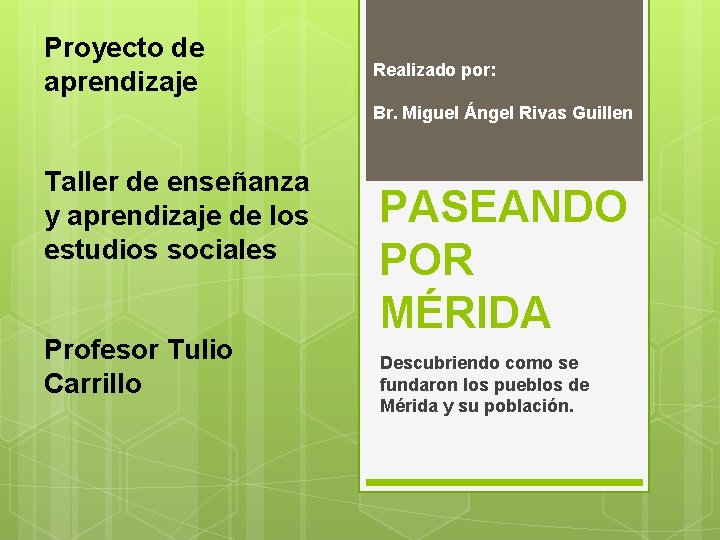 Proyecto de aprendizaje Realizado por: Br. Miguel Ángel Rivas Guillen Taller de enseñanza y