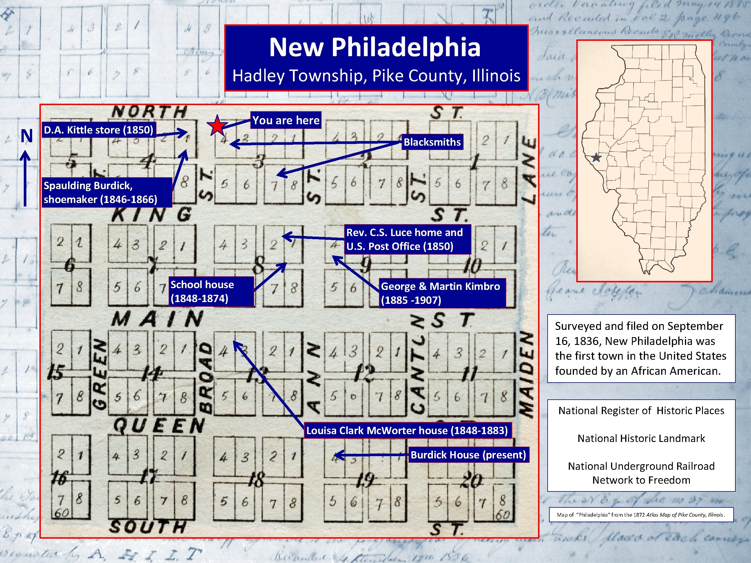 New Philadelphia Hadley Township, Pike County, Illinois N You are here D. A. Kittle