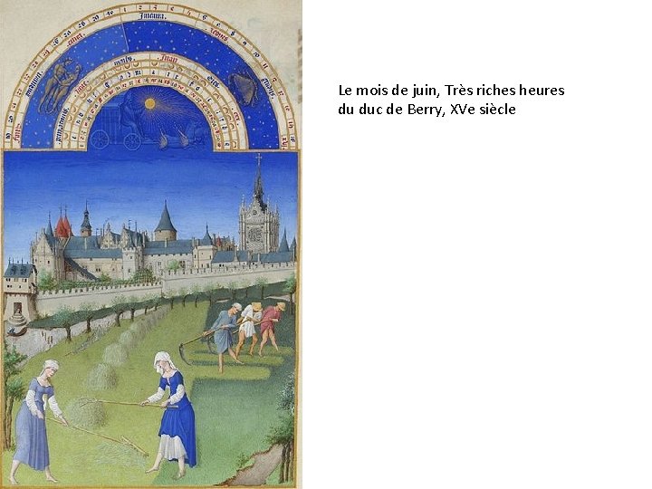 Le mois de juin, Très riches heures du duc de Berry, XVe siècle 