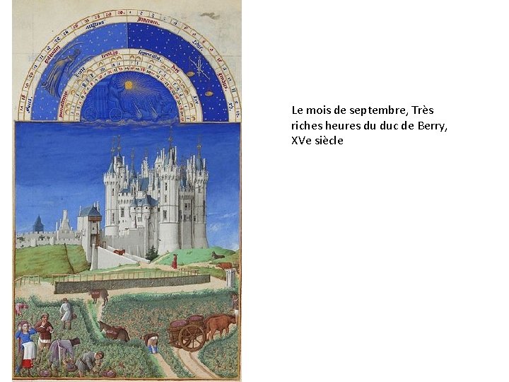 Le mois de septembre, Très riches heures du duc de Berry, XVe siècle 