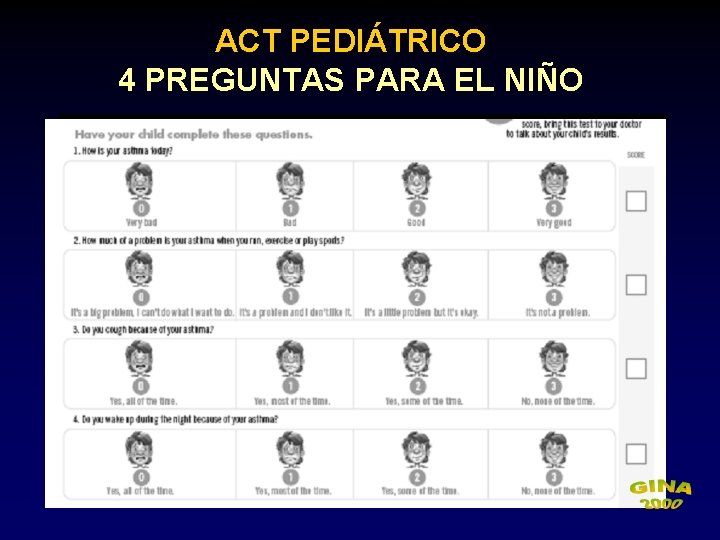 ACT PEDIÁTRICO 4 PREGUNTAS PARA EL NIÑO 