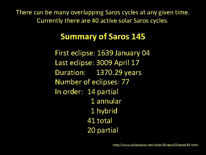 There can be many overlapping Saros cycles at any given time. Currently there are