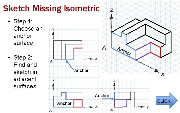 Sketch Missing Isometric • Step 1: Choose an anchor surface. An cho • Step