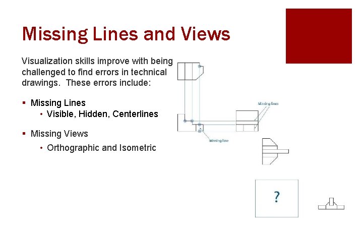 Missing Lines and Views Visualization skills improve with being challenged to find errors in