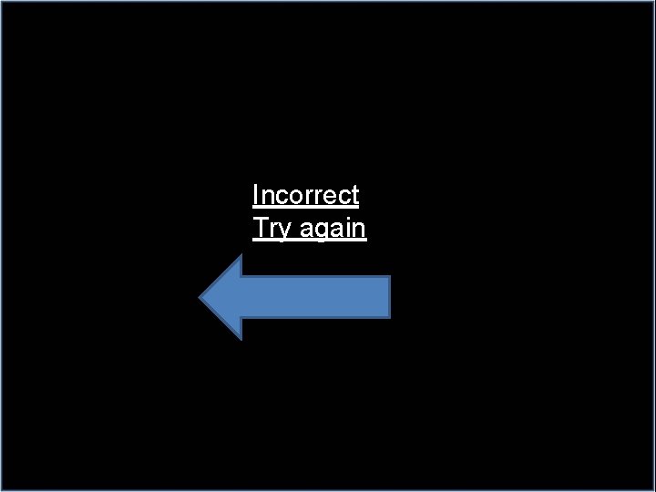 Incorrect Try again 