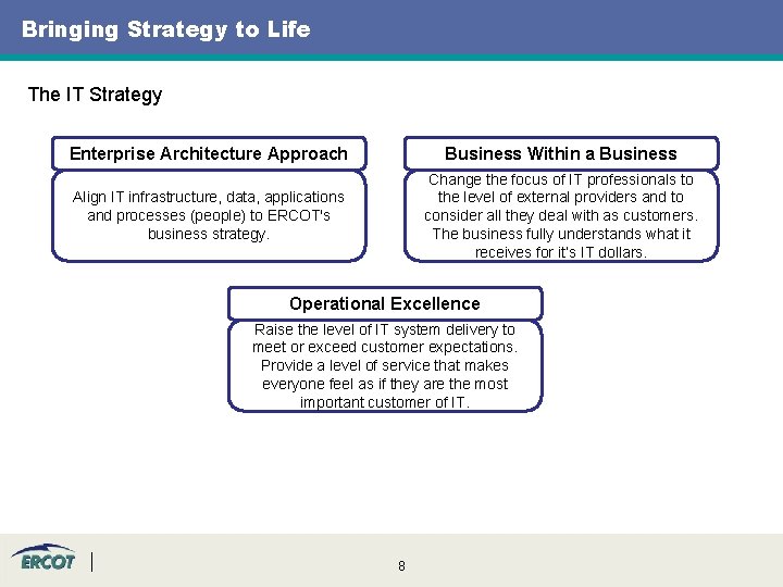 Bringing Strategy to Life The IT Strategy Enterprise Architecture Approach Business Within a Business