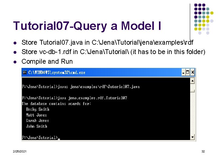 Tutorial 07 -Query a Model I l l l Store Tutorial 07. java in