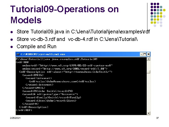 Tutorial 09 -Operations on Models l l l Store Tutorial 09. java in C: