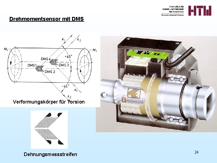 Drehmomentsensor mit DMS Verformungskörper für Torsion Dehnungsmessstreifen 24 Drehmomentsensor mit DMS Verformungskörper für Torsion Dehnungsmessstreifen 24