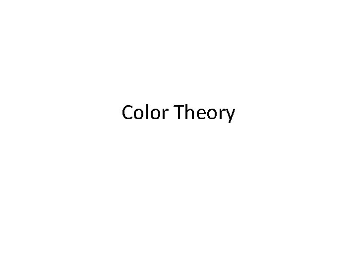 Color Theory 