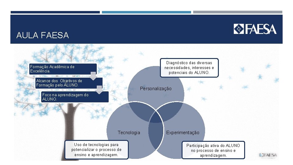 AULA FAESA Diagnóstico das diversas necessidades, interesses e potenciais do ALUNO. Formação Acadêmica de