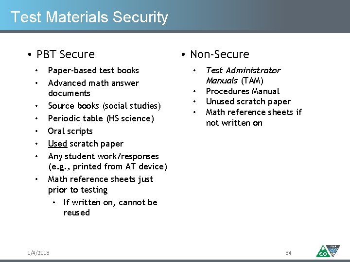 Test Materials Security • PBT Secure • • Paper-based test books Advanced math answer
