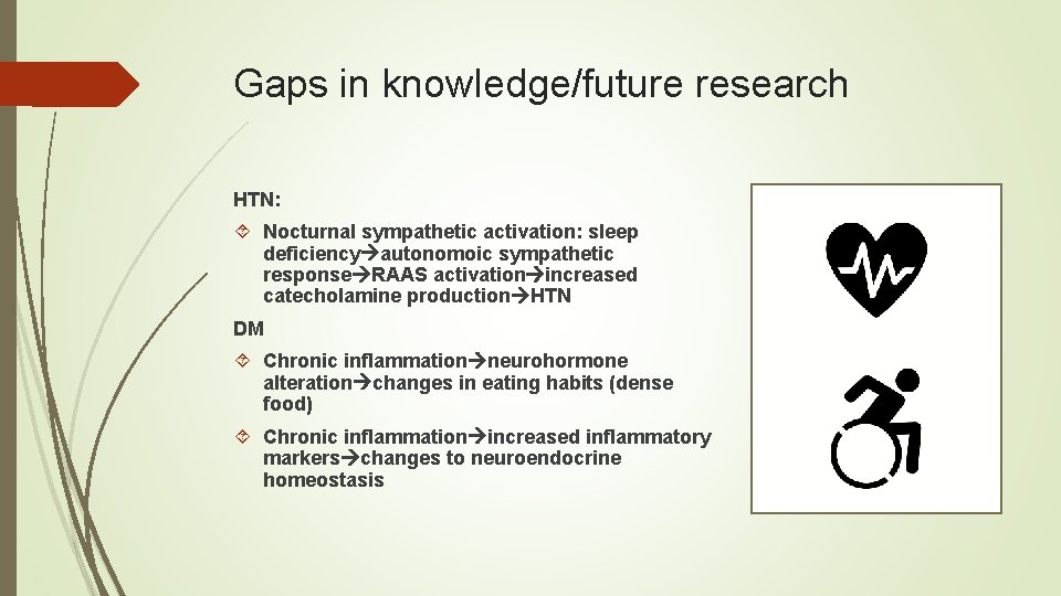 Gaps in knowledge/future research HTN: Nocturnal sympathetic activation: sleep deficiency autonomoic sympathetic response RAAS Gaps in knowledge/future research HTN: Nocturnal sympathetic activation: sleep deficiency autonomoic sympathetic response RAAS