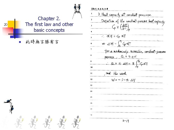 Chapter 2. The first law and other basic concepts 20 n 此時無言勝有言 