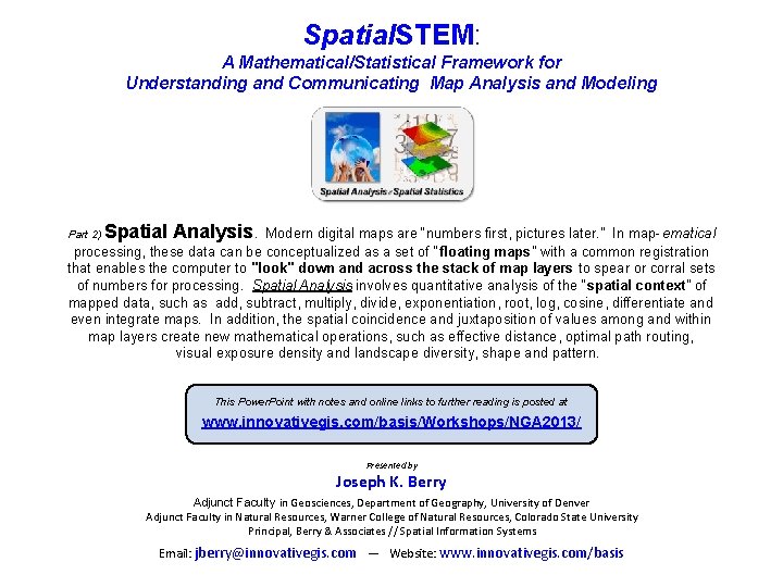 Spatial STEM A MathematicalStatistical Framework for Understanding and