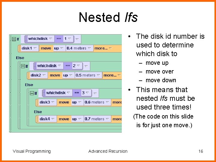 Nested Ifs • The disk id number is used to determine which disk to