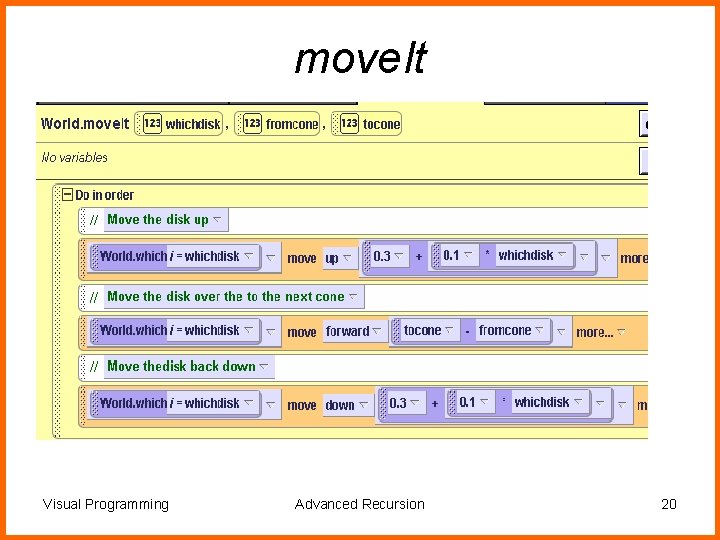 move. It Visual Programming Advanced Recursion 20 