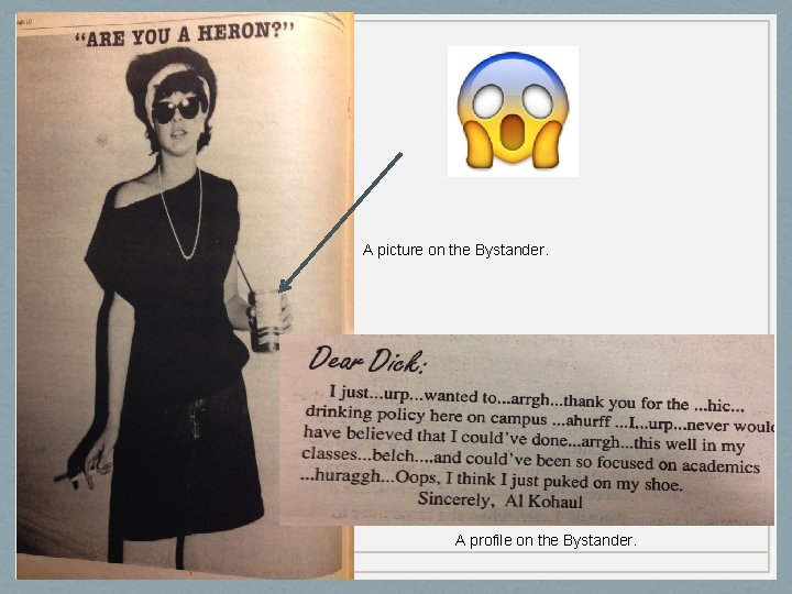 A picture on the Bystander. A profile on the Bystander. 