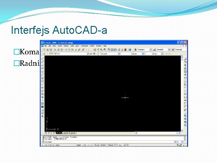 Interfejs Auto. CAD-a �Komande �Radni prostor 