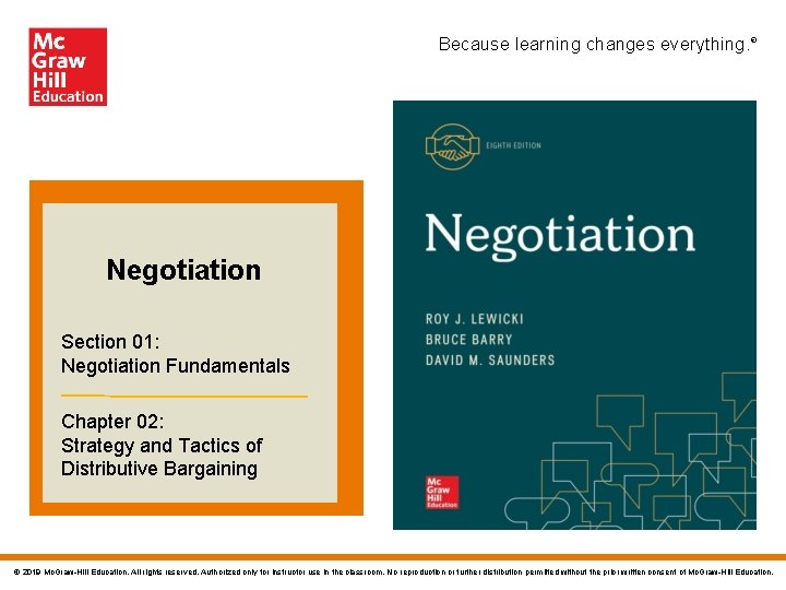 Because learning changes everything. ® Negotiation Section 01: Negotiation Fundamentals Chapter 02: Strategy and