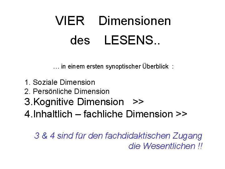 VIER des Dimensionen LESENS. . … in. Die einem ersten synoptischer 4 Dimensionen desÜberblick VIER des Dimensionen LESENS. . … in. Die einem ersten synoptischer 4 Dimensionen desÜberblick