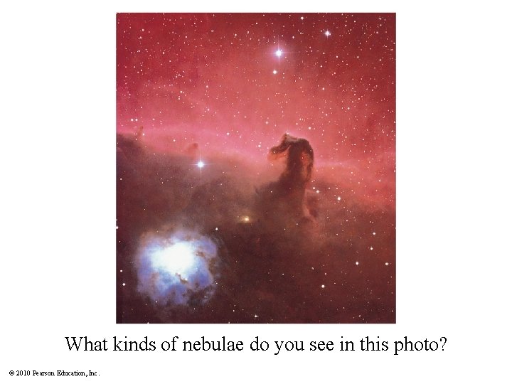 What kinds of nebulae do you see in this photo? © 2010 Pearson Education,