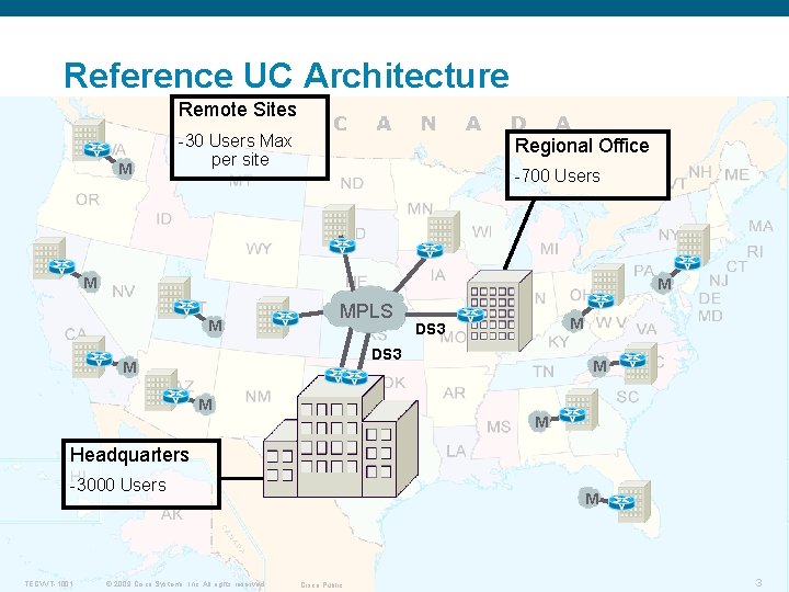 Reference UC Architecture Remote Sites M -30 Users Max per site Regional Office -700