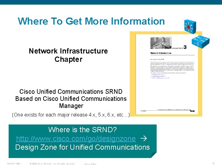 Where To Get More Information Network Infrastructure Chapter Cisco Unified Communications SRND Based on