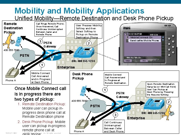 Mobility and Mobility Applications Unified Mobility—Remote Destination and Desk Phone Pickup Remote Destination Pickup