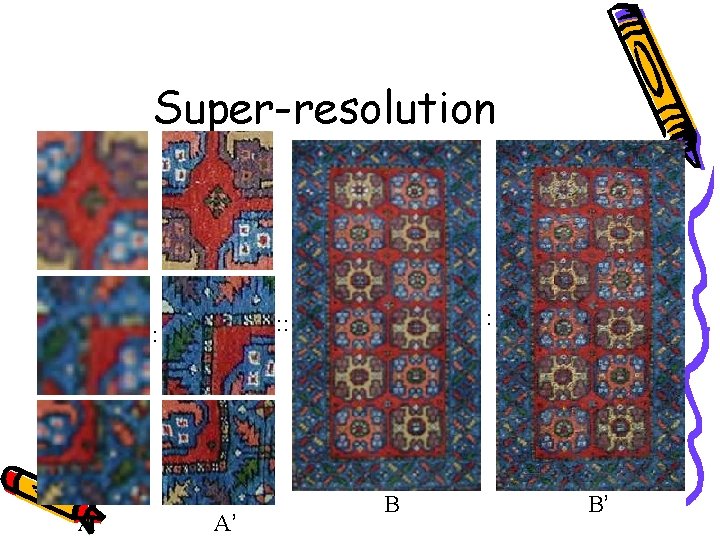 Super-resolution : A : : : A’ B B’ 