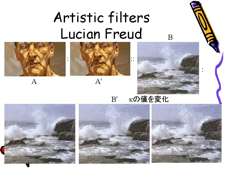 Artistic filters Lucian Freud : B : : : A A’ B’ κの値を変化 