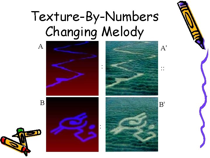 Texture-By-Numbers Changing Melody A A’ : B : : B’ : 