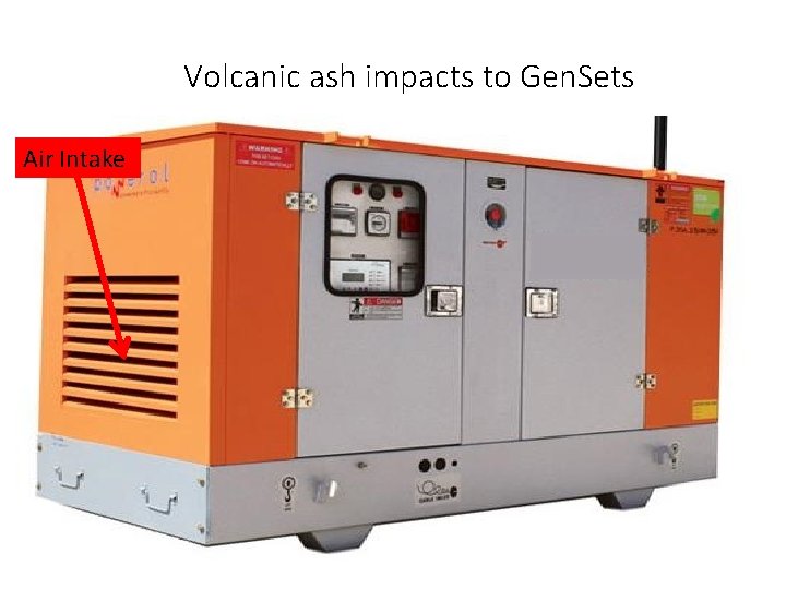 Volcanic ash impacts to Gen. Sets Air Intake 