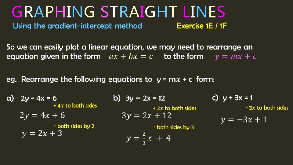  GRAPHING STRAIGHT LINES 