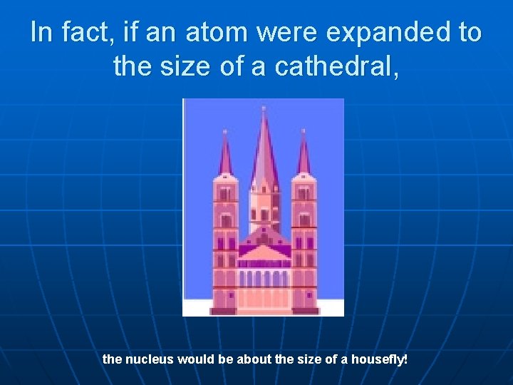 In fact, if an atom were expanded to the size of a cathedral, the