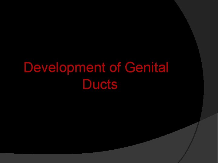 Development of Genital Ducts 