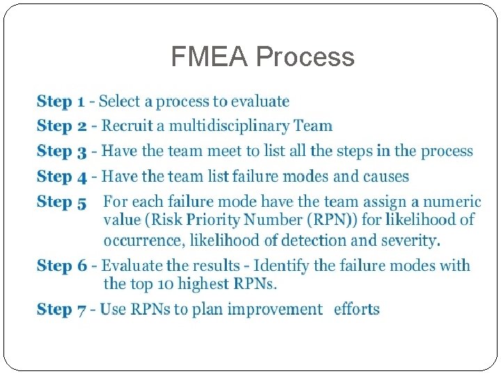 FMEA Process 