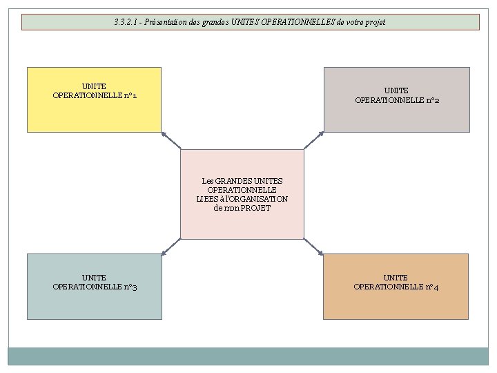 3. 3. 2. 1 - Présentation des grandes UNITES OPERATIONNELLES de votre projet UNITE