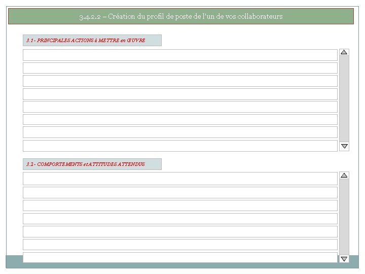 3. 4. 2. 2 – Création du profil de poste de l’un de vos