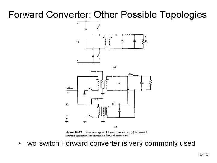 Forward Converter: Other Possible Topologies • Two-switch Forward converter is very commonly used 10