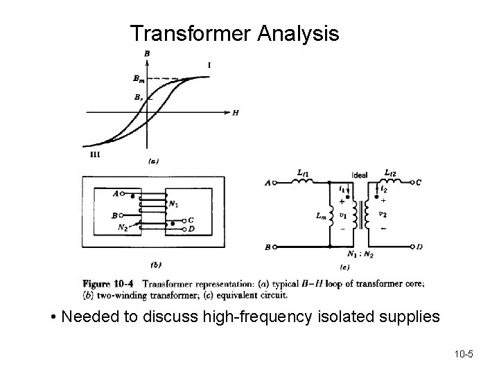 Transformer Analysis • Needed to discuss high-frequency isolated supplies 10 -5 