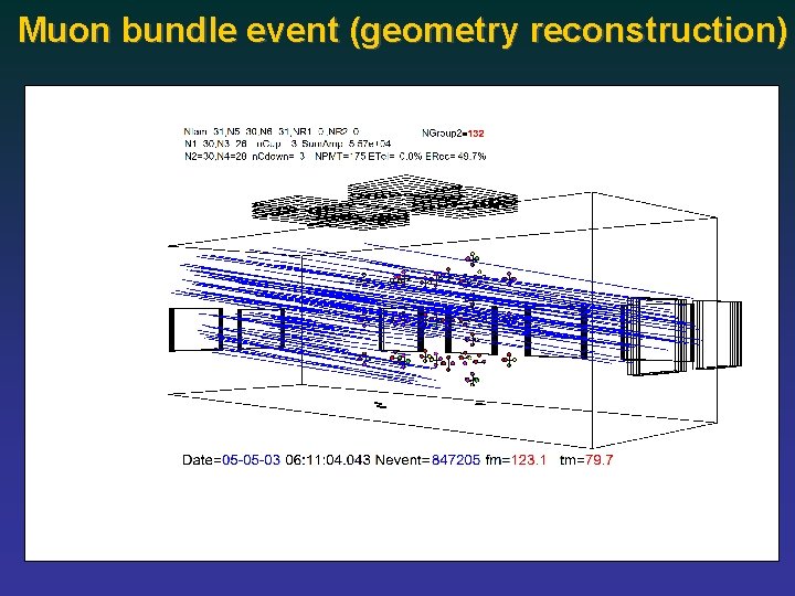 Muon bundle event (geometry reconstruction) 