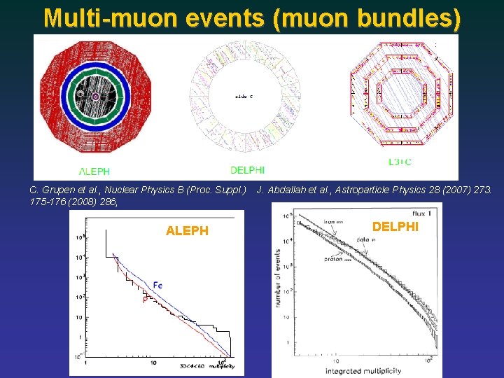 Multi-muon events (muon bundles) C. Grupen et al. , Nuclear Physics B (Proc. Suppl.