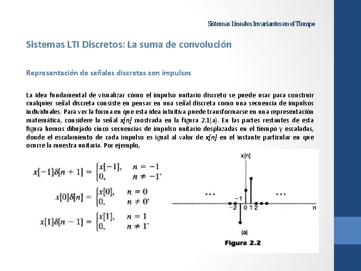 Sistemas Lineales Invariantes en el Tiempo LTI Representacin