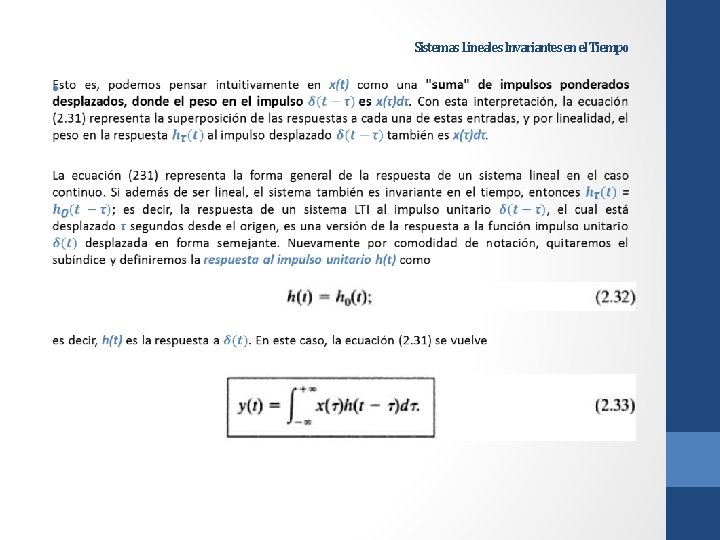Sistemas Lineales Invariantes en el Tiempo • 