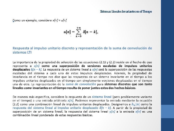 Sistemas Lineales Invariantes en el Tiempo • 