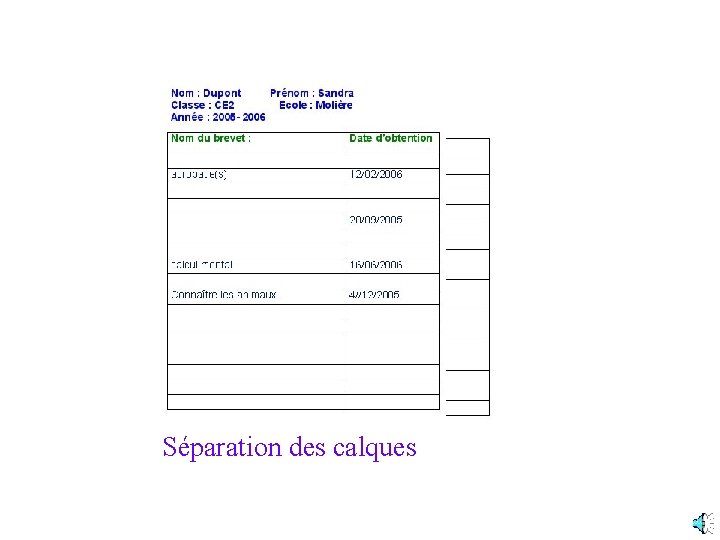 Séparation des calques 