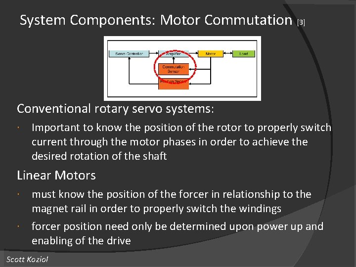 System Components: Motor Commutation [3] Conventional rotary servo systems: Important to know the position
