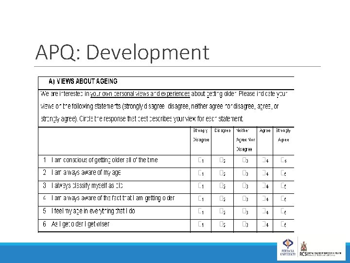 APQ: Development 