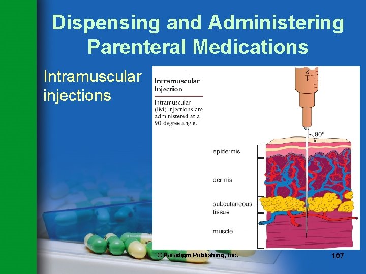 Dispensing and Administering Parenteral Medications Intramuscular injections © Paradigm Publishing, Inc. 107 